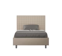 Letto Matrimoniale Francese 140x200 cm con Rete e Contenitore Sunny Tortora