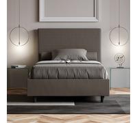 Letto matrimoniale francese contenitore imbottito 140x200 similpelle cappuccino