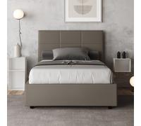 Letto matrimoniale francese similpelle Cappuccino senza rete 140x210 cm MIKA [EEK: Non applicabile]