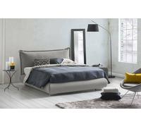 Letto Matrimoniale Ilenia, Letto Contenitore con Rivestimento e Testata in Tessuto, 100% Made in Italy, Apertura Frontale, Adatto per Materasso 160x190 cm, Grigio