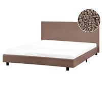 Letto matrimoniale imbottito bouclé marrone 160 x 200 cm Albi
