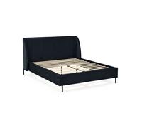 Letto matrimoniale imbottito Greta 160x200 cm, Blu notte