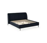 Letto matrimoniale imbottito Greta 180x200 cm, Blu notte