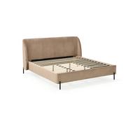 Letto matrimoniale imbottito Greta 180x200 cm, Cammello
