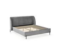 Letto matrimoniale imbottito Greta 180x200 cm, Grigio fumo