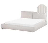 Letto matrimoniale imbottito in velluto a coste beige 180 x 200 cm Vinay