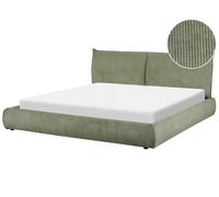 Letto matrimoniale imbottito in velluto a coste verde 180 x 200 cm Vinay