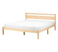 Letto matrimoniale in legno di Pino chiaro con Rete a Doghe 140 x 200 cm
