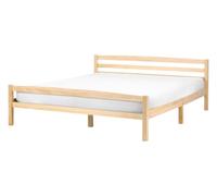 Letto matrimoniale in legno di Pino chiaro con Rete a Doghe 140 x 200 cm