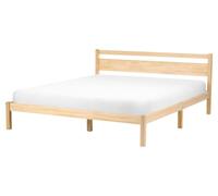 Letto matrimoniale in legno di Pino chiaro con Rete a Doghe 160 x 200 cm