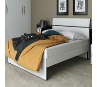 Letto matrimoniale in legno due 2 piazze camera da letto bianco made in italy