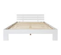 Letto matrimoniale in legno massello con testiera, struttura del letto con rete a doghe integrata, in pino rustico, per camera da letto, camera degli ospiti, robusto letto in legno di abete rosso, con