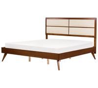 Letto matrimoniale in legno scuro e beige con testata alta 180 x 200 cm Poissy