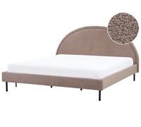 Letto matrimoniale in poliestere bou eige imbottito con base a doghe e testi