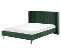 Letto matrimoniale in velluto verde scuro 160x200 cm Villette