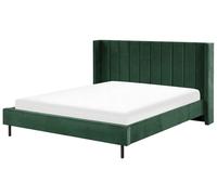 Letto matrimoniale in velluto verde scuro 180 x 200 cm Villette