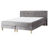 Letto Matrimoniale Moderno in Velluto Grigio 160 x 200 con Testata Marquise