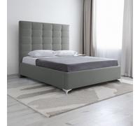 Letto matrimoniale Napoli Grande imbottito con contenitore in tessuto barrel 83