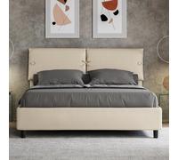 Letto matrimoniale senza rete imbottito 160x190 similpelle tortora Sleeper