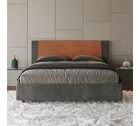 Letto matrimoniale senza rete imbottito 160x190 tessuto Labirinto 4 arancio Rosa