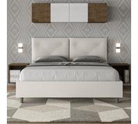 Letto matrimoniale senza rete imbottito 160x200 similpelle bianco Appia