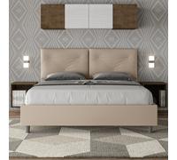 Letto matrimoniale senza rete imbottito 160x210 similpelle tortora Appia