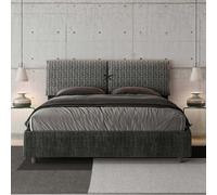 Letto matrimoniale senza rete imbottito tessuto Blu Mados ARAGONA 8 160x190 cm [EEK: Non applicabile]