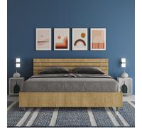 Letto matrimoniale senza rete testata inclinata con doghe Quercia ANKEL 160x190 [EEK: Non applicabile]