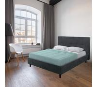 Letto matrimoniale Snello con rete fissa in tessuto Ash grigio