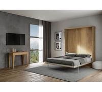 Letto matrimoniale Tokyo verticale a scomparsa quercia