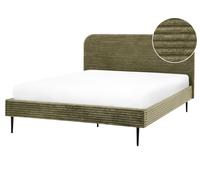 Letto matrimoniale velluto a coste verde minimalista 160 x 200 cm Flayat