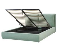 Beliani Letto matrimoniale Bayonna Verde menta con contenitore 160 x 200 cm
