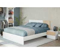 Dmora - Letto matrimoniale Yakima, Giroletto matrimoniale, Struttura per camera da letto adatta a materasso 190x160, 166x196h40 cm, Bianco