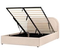 Letto moderno con contenitore in bou eige chiaro 140 x 200 cm