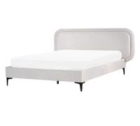 Letto moderno in velluto EU matrimoniale 140 x 200 cm Grigio Chiaro Suzette