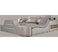 Letto multifunzionale Scaffale Armadio Stazione di ricarica USB Ascensore TV Letti tessili 180x200