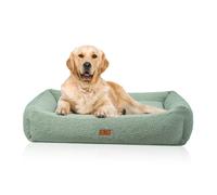Letto ortopedico per cani Matteo Knuffelwuff con fiocchi di memory foam e rivestimento in morbido teddy XXL 120cm x 100cm Kaki