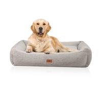 Letto ortopedico per cani Matteo Knuffelwuff con fiocchi di memory foam e rivestimento in morbido teddy XXL 120cm x 100cm Grigio