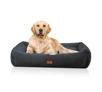Letto ortopedico per cani Matteo Knuffelwuff con fiocchi di memory foam e rivestimento in morbido teddy XXL 120cm x 100cm Nero