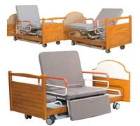 Letto ospedaliero completamente elettrico con funzione di rotazione, letto medico premium a 5 funzioni per uso domestico, ausilio per l'assistenza infermieristica con ruote silenziose