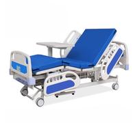 Letto ospedaliero manuale per assistenza domiciliare, letto multifunzionale per infermieristica con materasso traspirante e tavolo da pranzo