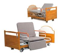 Letto ospedaliero Premium a 5 funzioni per la casa, letti medici completamente elettrici con funzione di rotazione, dispositivo di assistenza infermieristica mobile per anziani fino a 530 libbre