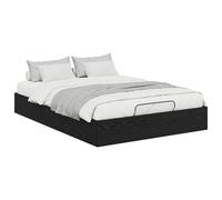 Letto Ottomano con Contenitore Rovere Nero 203 x 140 x 25 cm - Gas Lift Storage Bed Frame, Engineered Wood, Easy Assembly, Modern Design, 240 kg Capacity, No Box Spring Needed for Bedroom