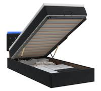 Letto Ottomano con Materasso e LED Nero 90 x 200 cm Velluto