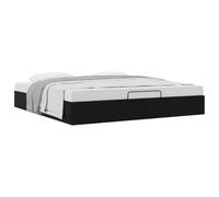 Letto ottomano Nero King size Similpelle Storage Bed Frame with Gas Lift Mechanism for Bedroom, Easy Clean Engineered Wood and Metal Platform with Large Underbed 203x193x23. 5cm, 280kg Capacity