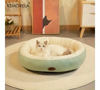 Letto ovale in peluche per cani e gatti, cuscino per gatti per cani e gatti addensato lavabile per tutte le stagioni per razze piccole, medie e grandi