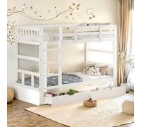 Letto per bambini 140 x 200 con scala, letto a soppalco con spazio portaoggetti e piccolo armadio, letto a castello per bambini, letto combinato per bambini multifunzione con protezione anti-caduta