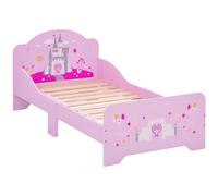 Letto Per Bambini 3-6 Anni In Legno Con Bordi Rialzati, 143x73x60 Cm, Rosa