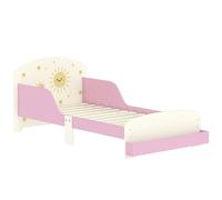 Letto Per Bambini 3-8 Anni Basso In Legno Con Spazio Contenitore E Sponde Laterali, 150x77x60 Cm, Rosa