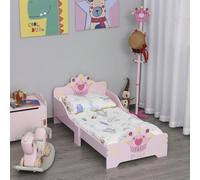 Letto per Bambini con Bordi Rialzati e 6 Gambe in Legno per Cameretta, Lettino per Bimbi da 3-6 Anni, 143x73x60cm, Rosa Description:Porta un tocco glam alla cameretta con questo letto per bambini HOMC
